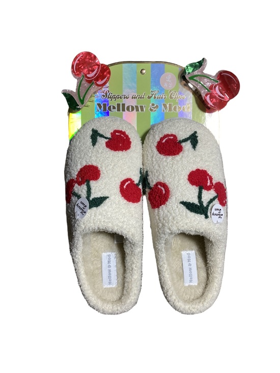 Mellow & Mod Shoes - Mellow & Mod Cherry Slipper and Hair Clip Set